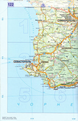 SW Crimea from 2005 OKKO road atlas