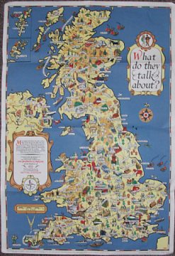 1951 Esso Festival of Britain What do the talk about? pictorial map