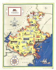 1983 Esso pictorial map of the Veneto
