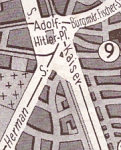 Detail of central Augsburg from 1933 Esso Plan 6