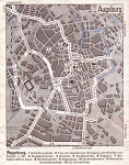 Street map of Augsburg from 1933 Esso Plan 6