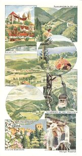 Pictures inside 1935 Shell map of Freiburg