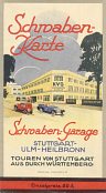 1930 Schwaben-Karte: Touren von Stuttgart aus Durch Wuertemberg