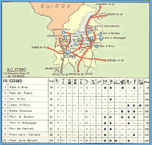 1975 Agip Italian ski map - extract (Como)