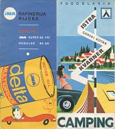 1969 Camping map of Istria with INA oil advert