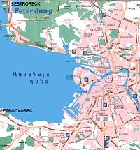 Part of detailed map of St Petersburg