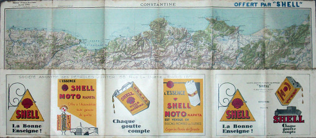 1930 Shell map of Department of Constantine, Algeria