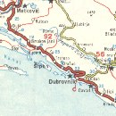 1964 Shell map showing Dubrovnik