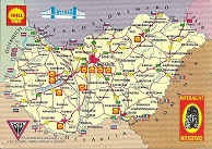 1971 Shell postcard map of Hungary
