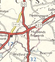 1965 Shell map of Husbands Bosworth area (George Philip)