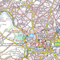 Approaches to Bristol from 1985 Philip's atlas