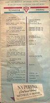 Purfina lube chart on rear of 1954 map